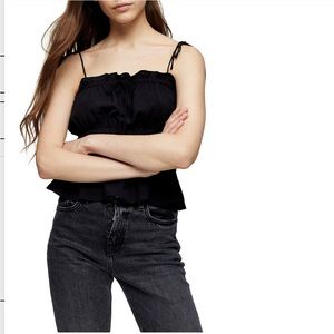 TOPSHOP Shirred Peplum Camisole